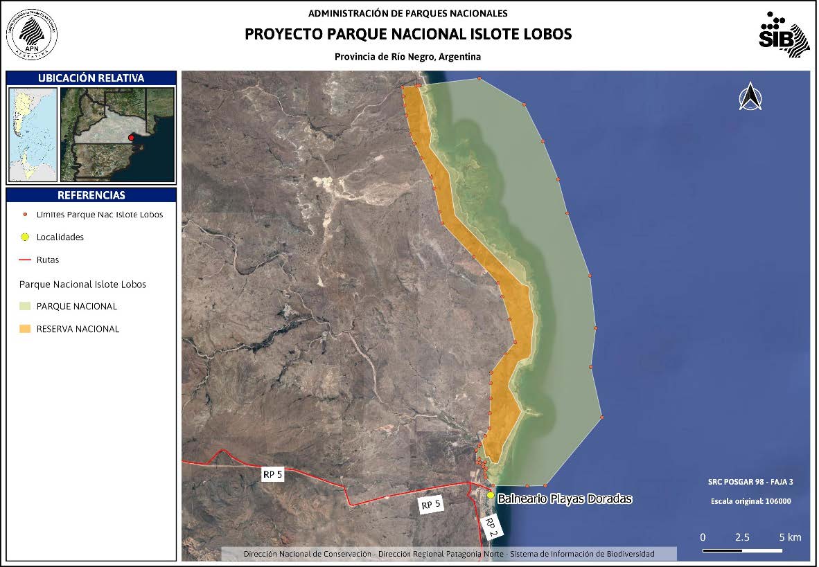 Mapa del PNIL con el área comprendida en el proyecto de investigación